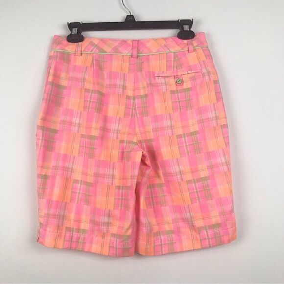 Lady Hagen Vibrant Pink Plaid Bermuda Shorts - Picture 7 of 13
